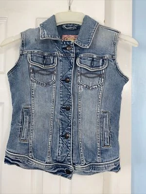 Chaleco vaquero azul abotonado Abercrombie & Fitch para mujer talla mediana Foto 1 de 4