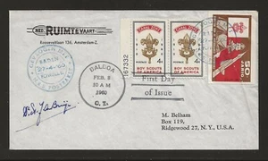 1960 BELGIUM rocket mail cover CANAL ZONE BOY SCOUTS - EZ 14C1f - Picture 1 of 2