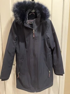 Tommy Hilfiger Warm Fleece Lined Jacket Womens Hooded Coat Sz. L - Picture 1 of 8