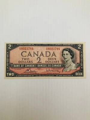 Canada 2 Dollars 1954 Prefix A/G Nice Condition - Image 1 of 2
