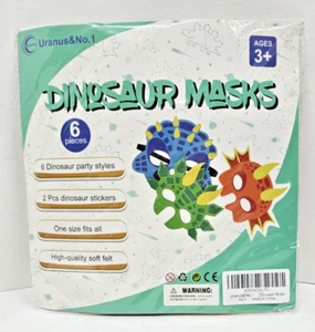 6 Felt Masks for Kids Party Masks Birthday Masquerade Supplies Decorations - Picture 1 of 3