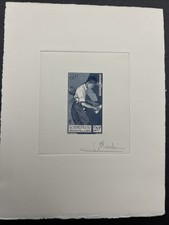 Laos Engravers Die Proof Signed Pheulphin 1957 Ranat Player