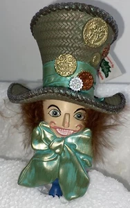 Kurt Adler Christmas Ornament 6" Holly Hat Mad Hatter Alice In Wonderland NEW - Picture 1 of 6