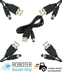 5x 80 cm USB Stromkabel auf DC Hohlstecker 5.5 x 2.1 mm 5V Ladekabel - Bild 1 von 3