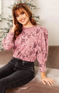 Free People No Ordinary Top in Dusty Rose Combo size L - Picture 1 of 11