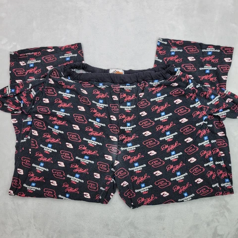 Dale Earnhardt Pants Mens Medium Black Jogger Sleep Pajama Lounge All Over Adult Cover