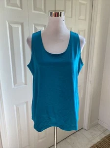 Chico’s 3 XL Tank Top Stretch U-Ausschnitt Blau Türkis Neu ohne Etikett - Bild 1 von 6