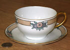 UNO FAVORITE porcelain TEA CUP &amp; SAUCER floral Hutchenreuther BAVARIA ~1912
