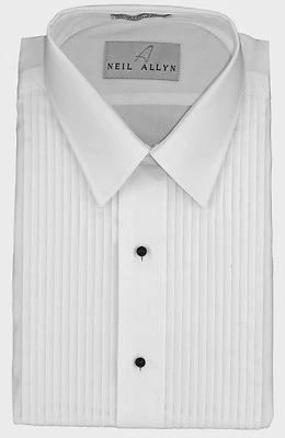 NWT. Size XS - L. Boy's Lay-Down, Collar 1/4" Pleats Tuxedo Shirt. - Image 1 of 2