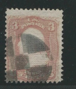 1868 United States Postage Stamp #85 Used Average Cork Cancel D. Grill Certified - Picture 1 of 3