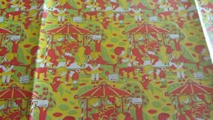 Vintage Wrapping Paper Sheet Kids on Carousel NEW Tuttle Press - Picture 1 of 2