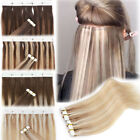 Tape in Hair Extensions Remy Human Hair 12"-24" Full Head Straight PU Hair