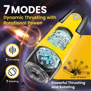 Automatic Masturbator Thrusting Roating Vibrating Heating Male Stroker Sex Toys - Picture 1 of 11