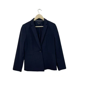 Antonio Melani 10 Nicole Notch Collar Long Sleeve Wool Blazer Jacket Blue Womens - Picture 1 of 8