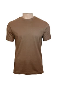 US Style BDU T-Shirt - Plain Brown 100% Cotton Army Military Top All Sizes New - Picture 1 of 1