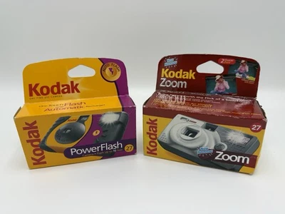 Kodak PowerFlash + Kodak Zoom - 2 Disposable Cameras (27 Shots Each) NEW! SEALED - Image 1 of 4