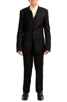 Dolce & Gabbana Men's "Gold" 100% Wool Striped Three Piece Suit US 34R IT 44R - Image 1 of 4