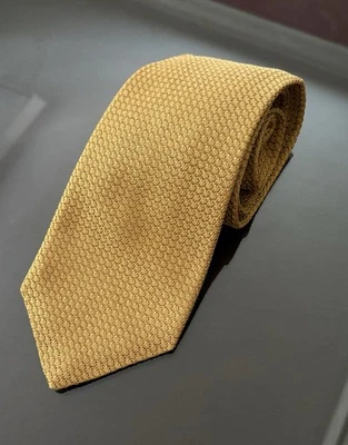 GRENADINE TIE, Robert Talbott, 100% Silk, Garza Grossa, Ochre 57" x 3.5" PERFECT - Image 1 of 4