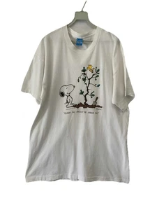 T-shirt vintage anni 90 Peanuts Snoopy Arbor Day XL made in USA Fruit of the Loom#77 - Foto 1 di 19