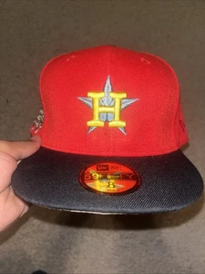 NEU Houston Astros MLB New Era 59FIFTY eng anliegende Hüte Baseballkappe Größe 8 - Bild 1 von 2