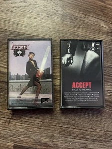 Accept Cassette Tape - Lot Balls To The Wall & Self Titled Album - Y531 - Imagen 1 de 3