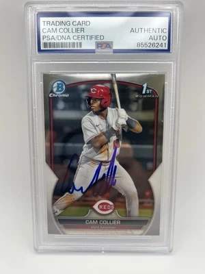 Cam Collier Signed 2023 1st Bowman Chrome PSA/DNA Auto - Image 1 of 2