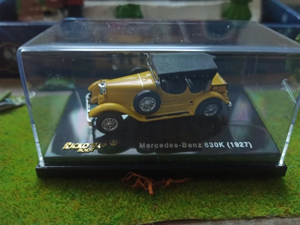 RICKO Mercedes-Benz 630K (1927) mit Verdeck gelb 1:87 H0 Modellauto Oldtimer - Bild 1 von 1