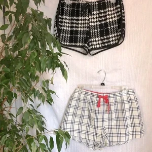 GAPBODY & SHEIN size L pajama shorts bottoms white black striped, black plai - Picture 1 of 9