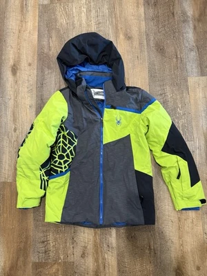 Spyder Boys' Insulated Ski Jacket with Hood and Zipper Pockets, Size 14 - Image 1 of 2