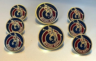 Brioni 'Roma' Blazer metal/ enamel button set ~ 2 front/3 sleeve ~ Free S/H! - Image 1 of 3