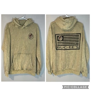Sudadera con Capucha Buc-ee's Logo Bandera Americana Bronceado Lavado Para Hombres Mediana LEER - Imagen 1 de 8