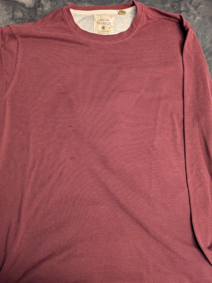 Camisa masculina Tasso Elba XL Borgonha manga longa Island SunProtect UPF casual - Imagem 1 de 4