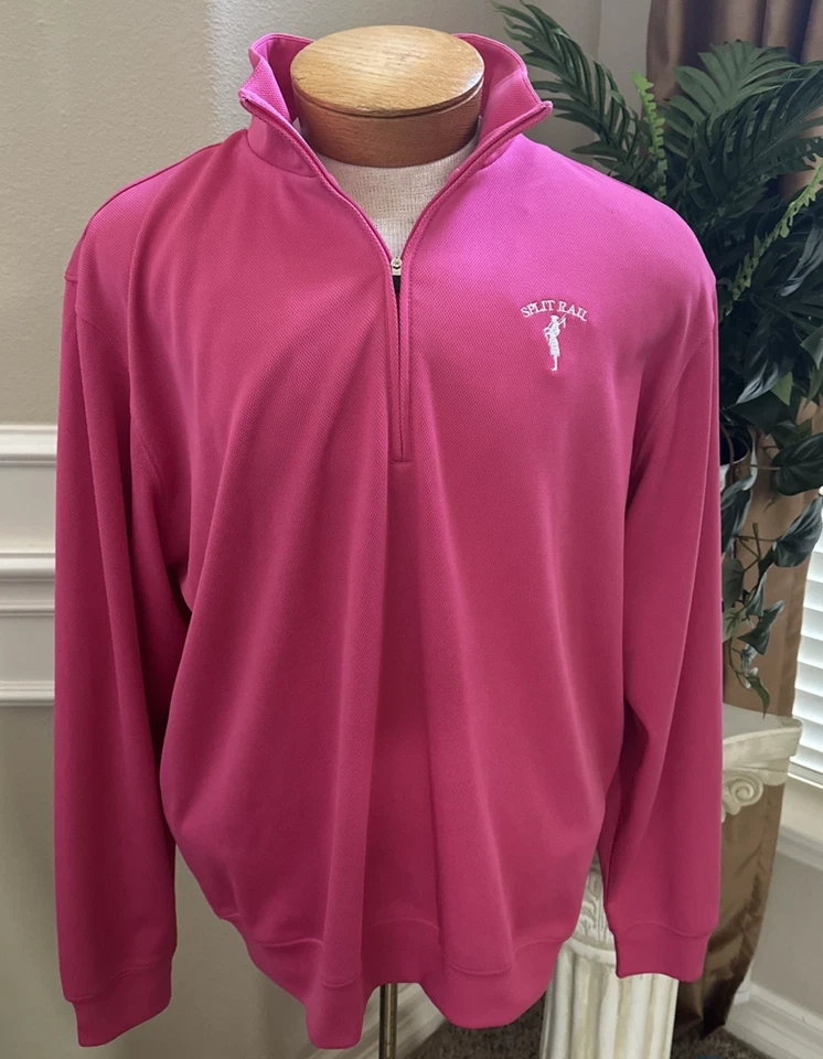 NWOT Donald Ross Pique Pullover Mens  Large Pink 1/4 Zip Golf Performance Jacket - Image 1 of 4