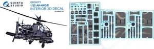 Quinta Studios 1/35 BOEING AH-64D/E APACHE 3D DECAL COLORED INTERIOR SET Meng - Picture 1 of 7