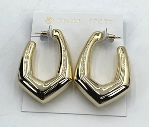 Kendra Scott Kaia Gold Hoop Earrings NWT - Picture 1 of 3