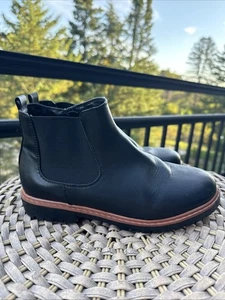 Stivali Nordstrom Donna 5M Pelle Nera Impermeabili Chelsea Lugg Passeggio - Foto 1 di 15
