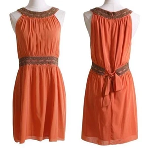 Alice + Olivia Dress Peach Gertie Silk Embellished Quiet Luxury Cosplay NWT - Picture 1 of 11