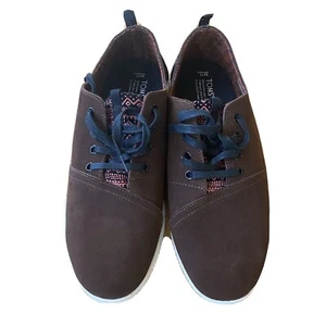 Toms Viaje Brown Mens Sneakers Shoes 11 Suede Tribal Print Red Trim New No Tags - Picture 1 of 6