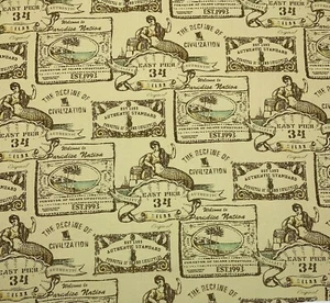 TOMMY BAHAMA SIRENE CALL SANDCASTLE BEIGE MARRONE PARADISO TESSUTO DA CANTIERE 54"W - Foto 1 di 6