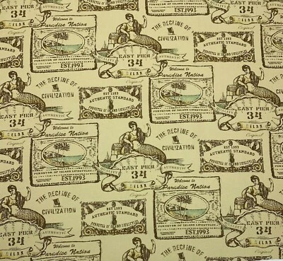 TOMMY BAHAMA MERMAIDS CALL SANDCASTLE BEIGE 棕色天堂面料 YARD 54W — 第 1/4 张图片