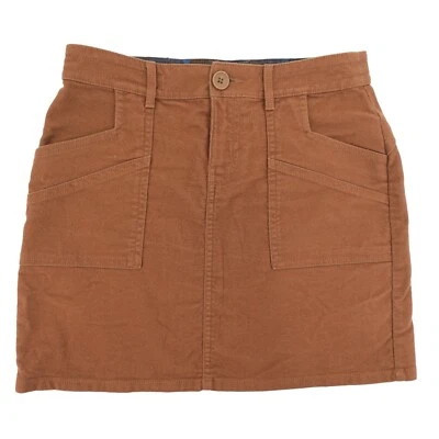 PrAna Falda Mujer 2 Marrón Bolsillos Texturizados Línea A Mini Falda Elastizada Foto 1 de 4
