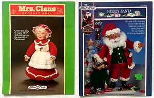 Modelli natalizi all'uncinetto libri Buon Babbo Natale e Signora Claus 16" e 16-1/2" bambole - Foto 1 di 1