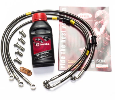 Linee Freno Anteriori e Posteriori Hel Performance + Fluido per Suzuki Gsxr k6 k7 Gsxr600