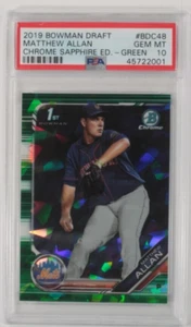2019 Bowman Chrome Draft Matthew Allan Green Sapphire Edition PSA 10 #BDC-48 - Picture 1 of 3