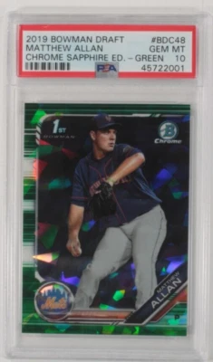 2019 Bowman Chrome Draft Matthew Allan Green Sapphire Edition PSA 10 #BDC-48 - Image 1 of 3