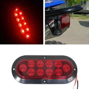 2Pcs Motorcycle Red 10 LEDs Super Bright Tail Brake Stop Light Lamp Waterproof - Picture 1 of 12