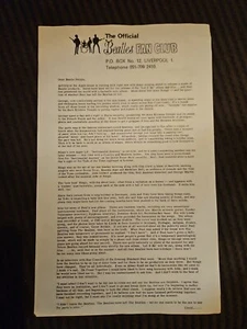 Beatles Fan Club Letter 1970 Activity In The Apple Office - Imagen 1 de 4