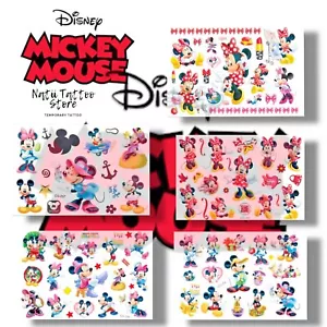 Minnie & Micky Hojas de Tatuaje Temporales Pegatinas Niños Cumpleaños Fiesta Bolso - Imagen 1 de 10