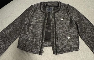 Gap Girls Black and Silver Tweed Blazer Size XL (12) - Picture 1 of 4