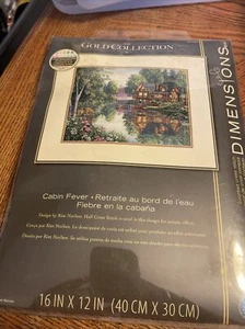 NUOVO! KIT PUNTI CROCE DIMENSIONI ORO COLLEZIONE! "FEBBRE DA CABINA"" 16"" X 12""" - Foto 1 di 2